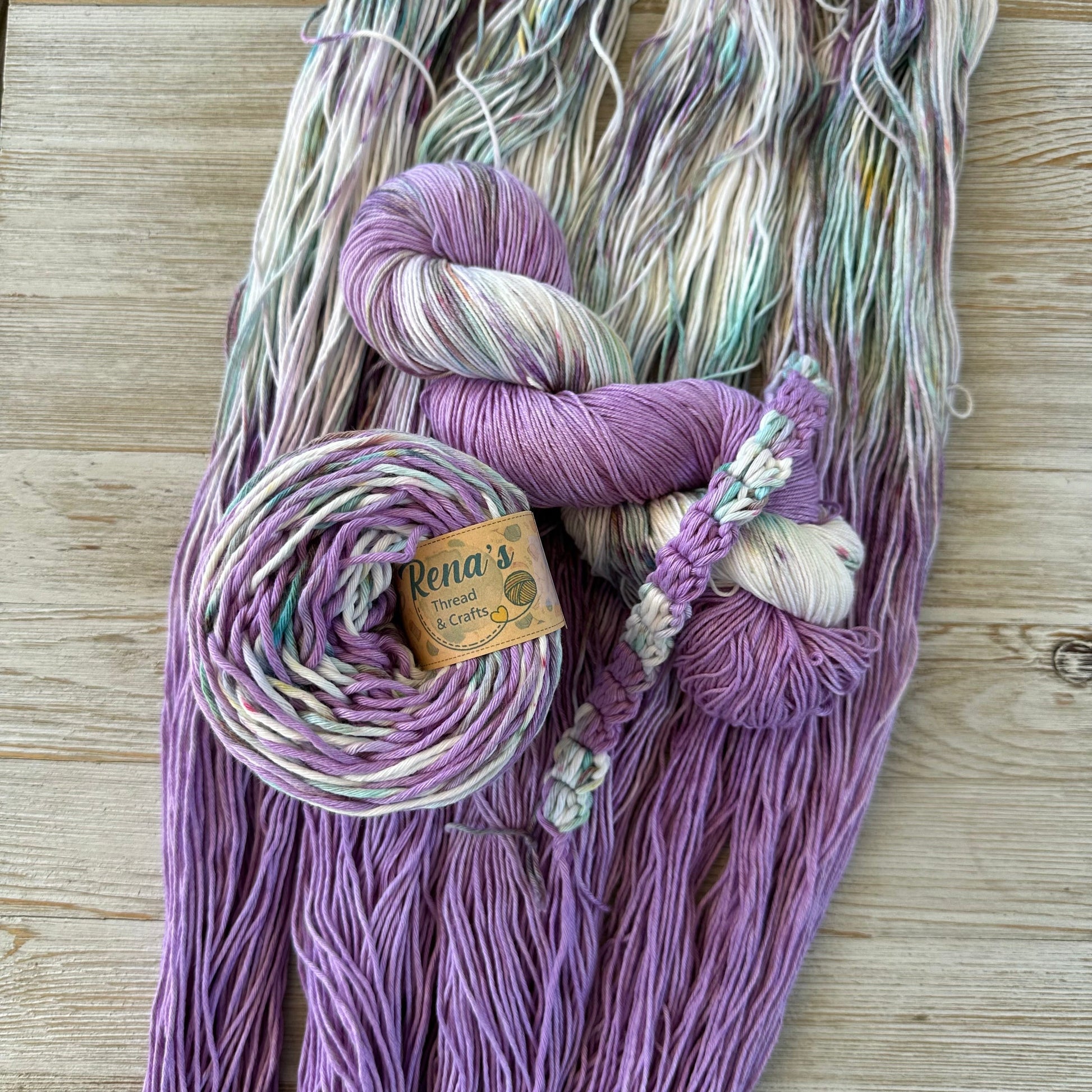 Lavender Feilds, Hand Dyed Cotton Natural Fiber Yarn-YARN-RenasThreadandCrafts-RenasThreadandCrafts