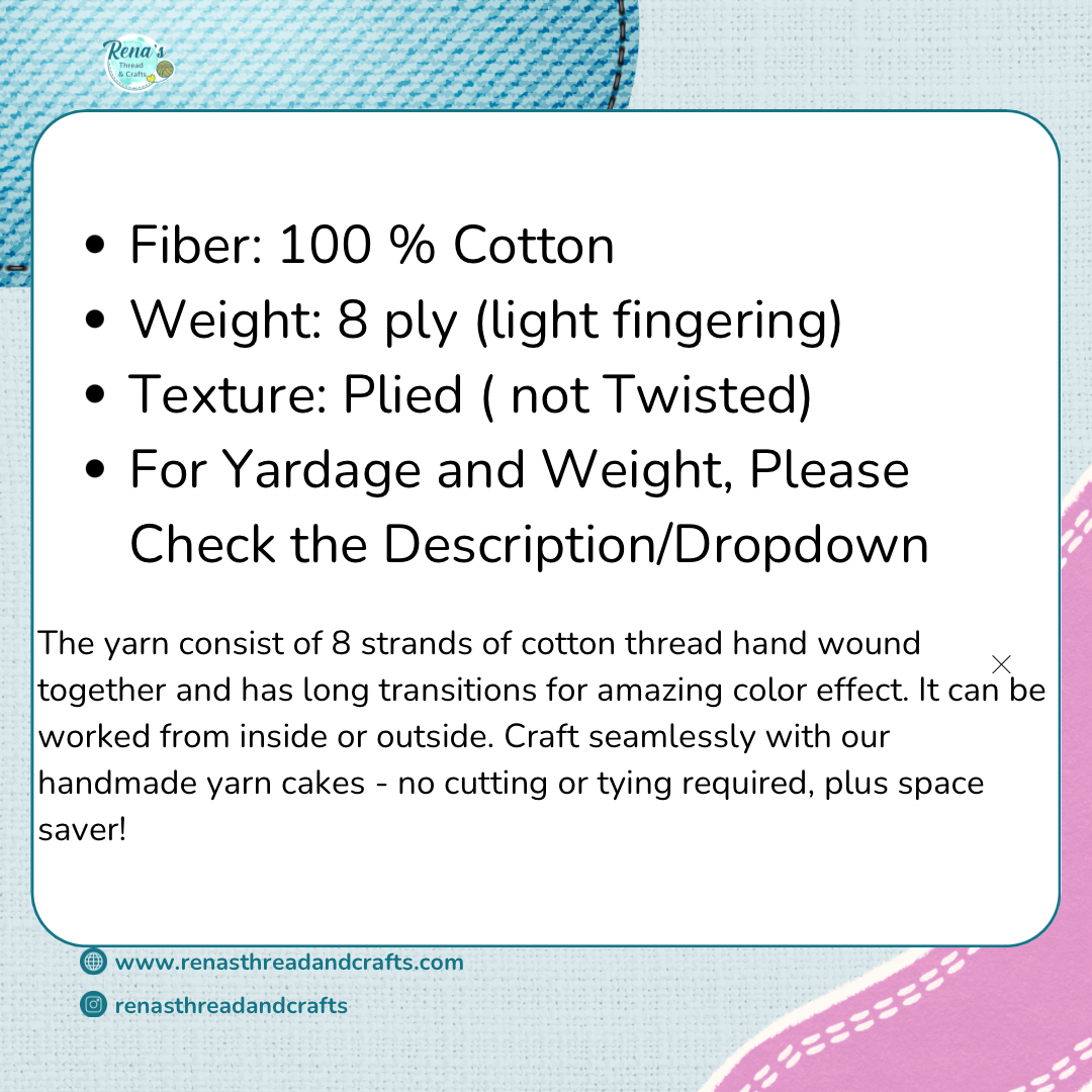Snow Drop, January Birth Flower, Gradient Cotton Natural Fiber Yarn - Rena'sThreadandCrafts