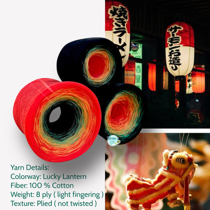 Lucky Lantern, Gradient Cotton Natural Fiber Yarn
