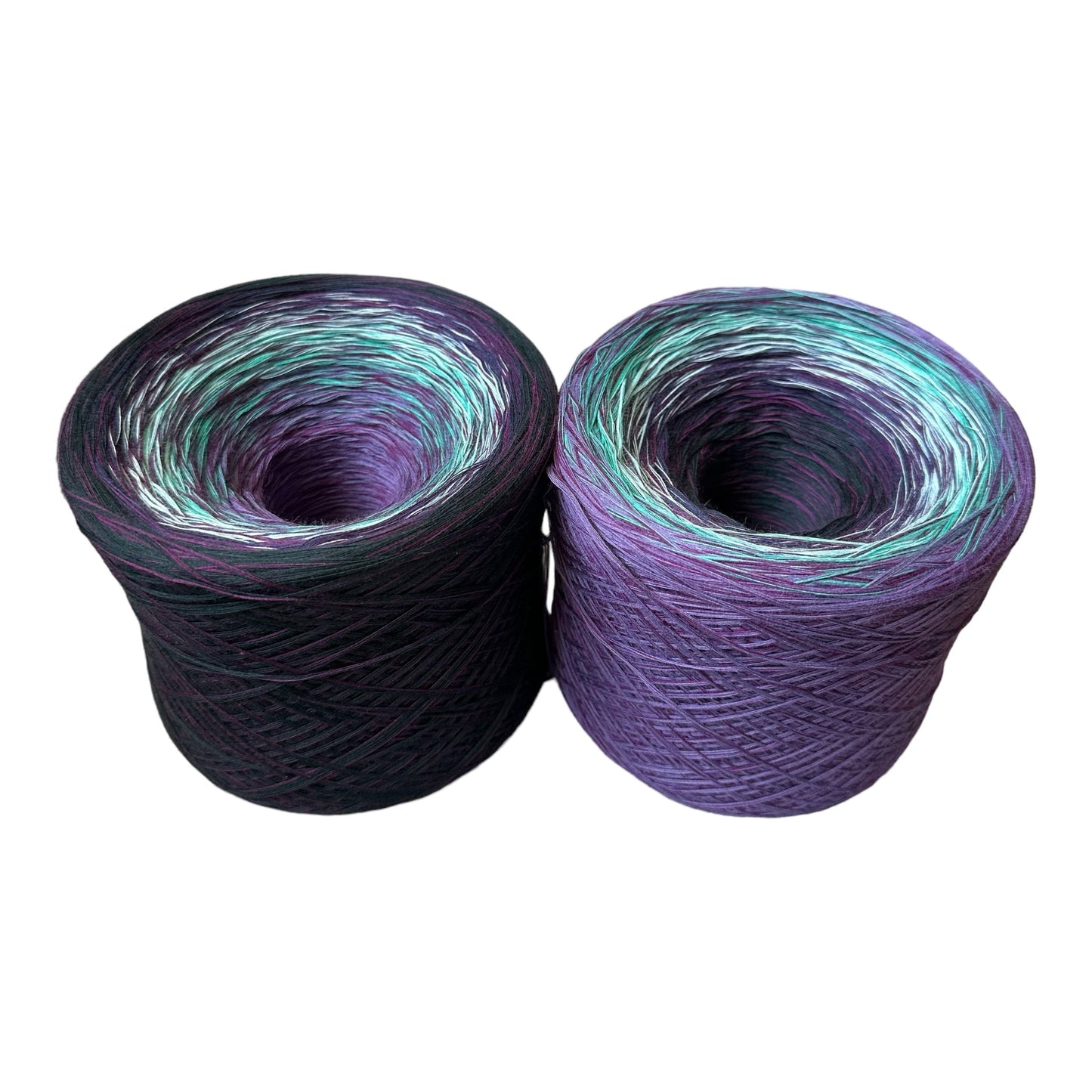 Michi Purple Teal Mix, Gradient Cotton Natural Fiber Yarn-YARN-2 Cakes Set Regular and Reverse-Renas Thread and Crafts