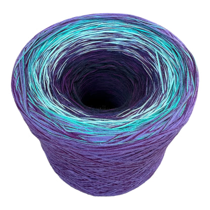 Michi Purple Teal Mix, Gradient Cotton Natural Fiber Yarn-YARN-Black Center-Renas Thread and Crafts