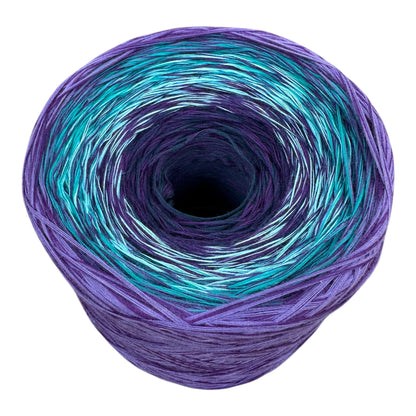 Michi Purple Teal Mix, Gradient Cotton Natural Fiber Yarn