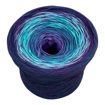 Michi Purple Teal Mix, Gradient Cotton Natural Fiber Yarn