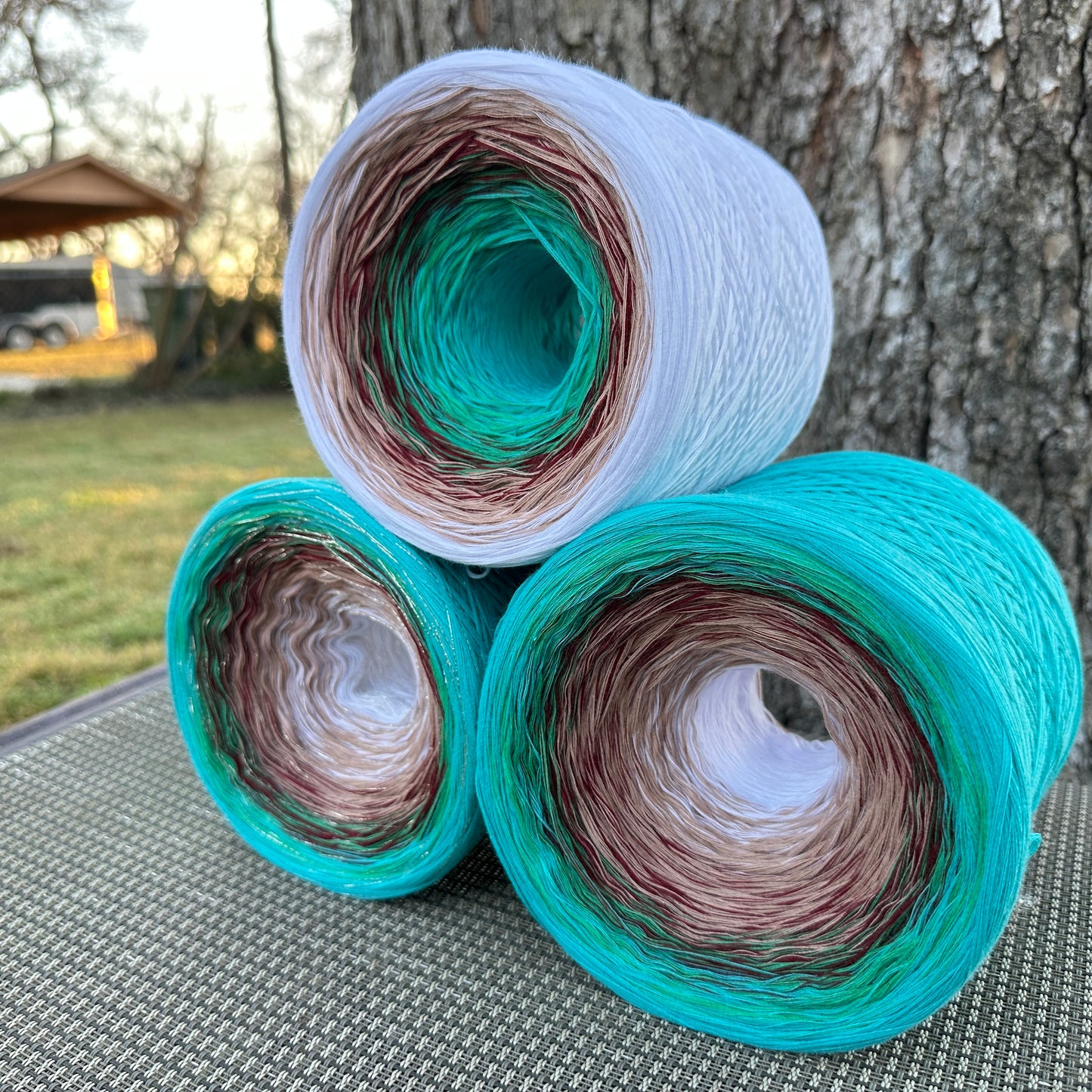 Michi’s Teal Garden, Gradient Yarn