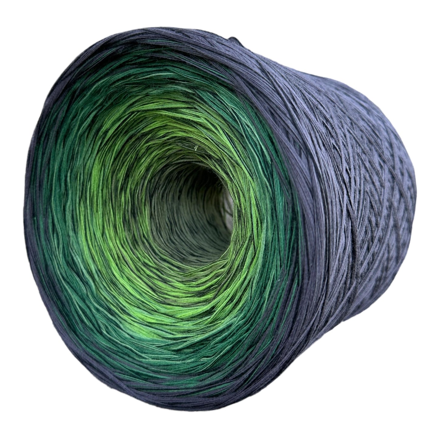 Misty Evergreen, Gradient 8PLY Cotton Gradient Cake Yarn, Fingering Lace Weight, Natural Fiber-Rena'sThreadandCrafts-Gray outside - Approx. 800-Renas Thread and Crafts