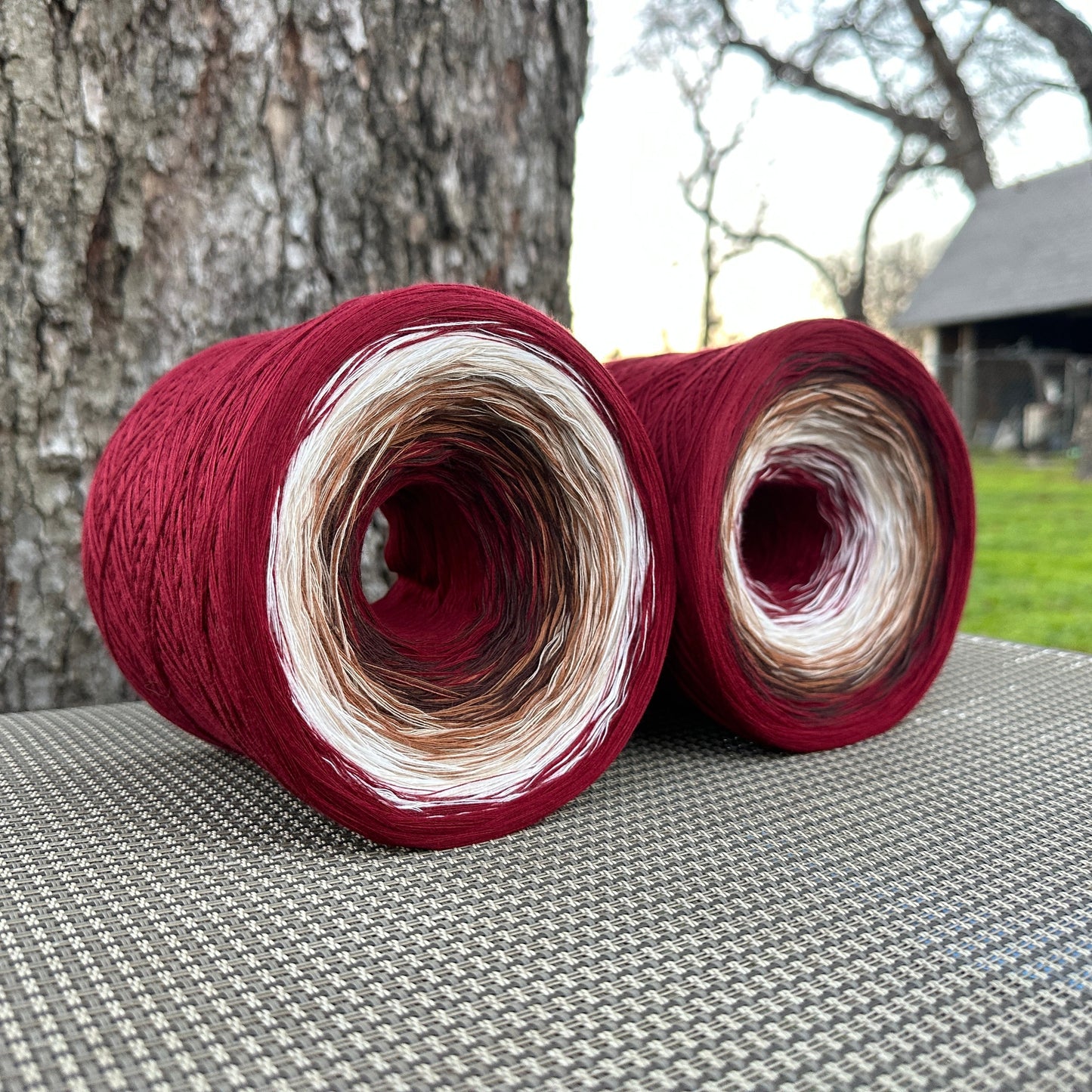 Mocha Red Velvet, Gradient Cotton Natural Fiber Yarn