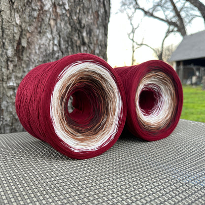 Mocha Red Velvet, Gradient Cotton Natural Fiber Yarn