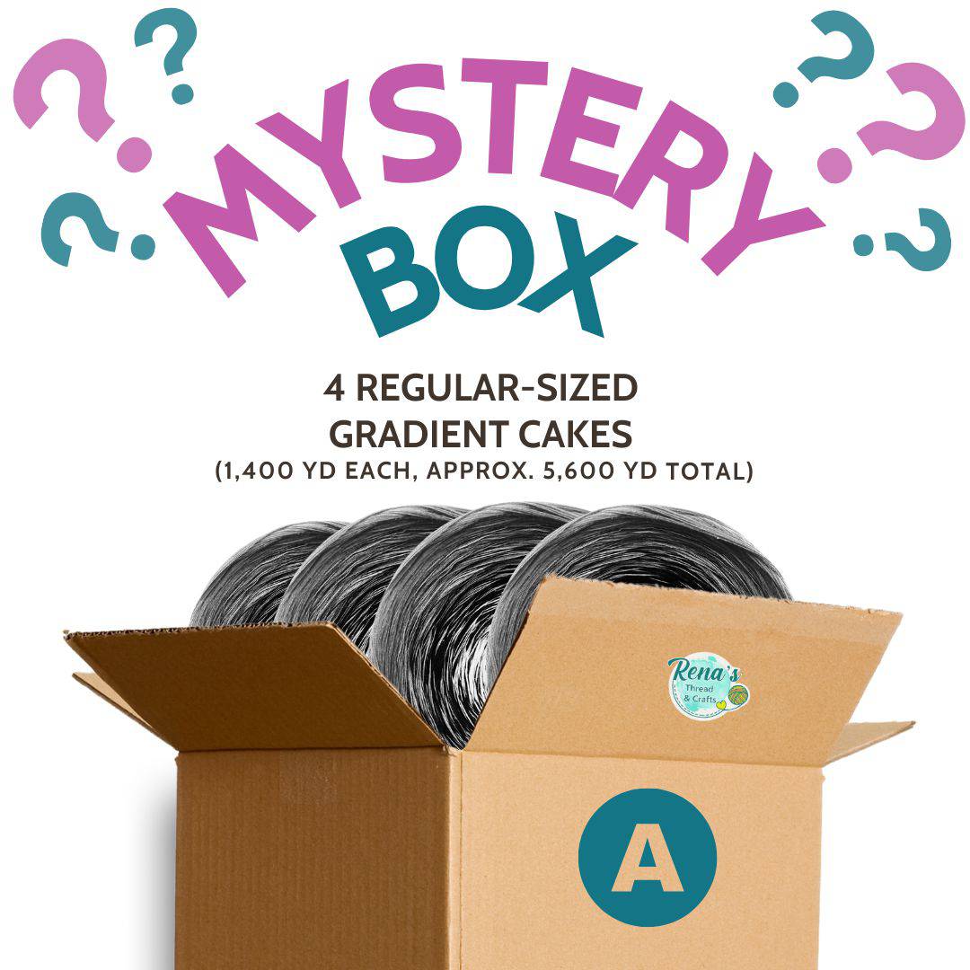 Mystery Yarn Box – Surprise Gift for Knitters, Crocheters, & Crafters, Ready To Ship-YARN-Box A- 4 Regular Size of Gradient-Renas Thread and Crafts