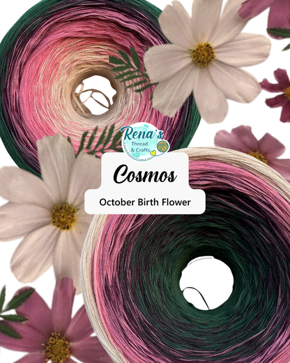October - Cosmos, Gradient Cotton Natural Fiber Yarn - Rena'sThreadandCrafts
