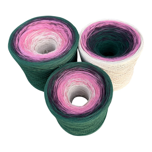 October - Cosmos, Gradient Cotton Natural Fiber Yarn - Rena'sThreadandCrafts