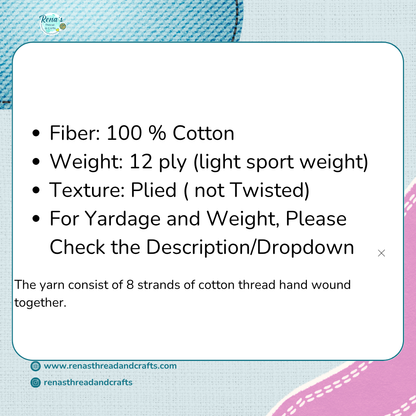 (Copy) 12ply cotton, Gradient Cotton Natural Fiber Yarn - Rena'sThreadandCrafts