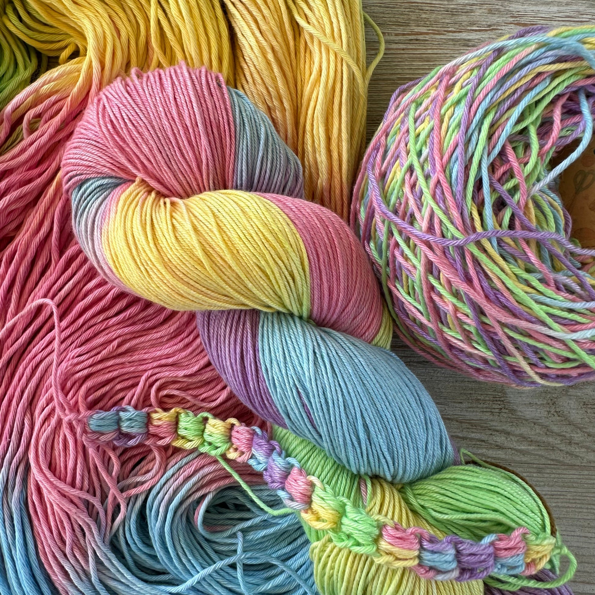 Pastel Paradise, Hand Dyed Cotton Natural Fiber Yarn-YARN-RenasThreadandCrafts-RenasThreadandCrafts