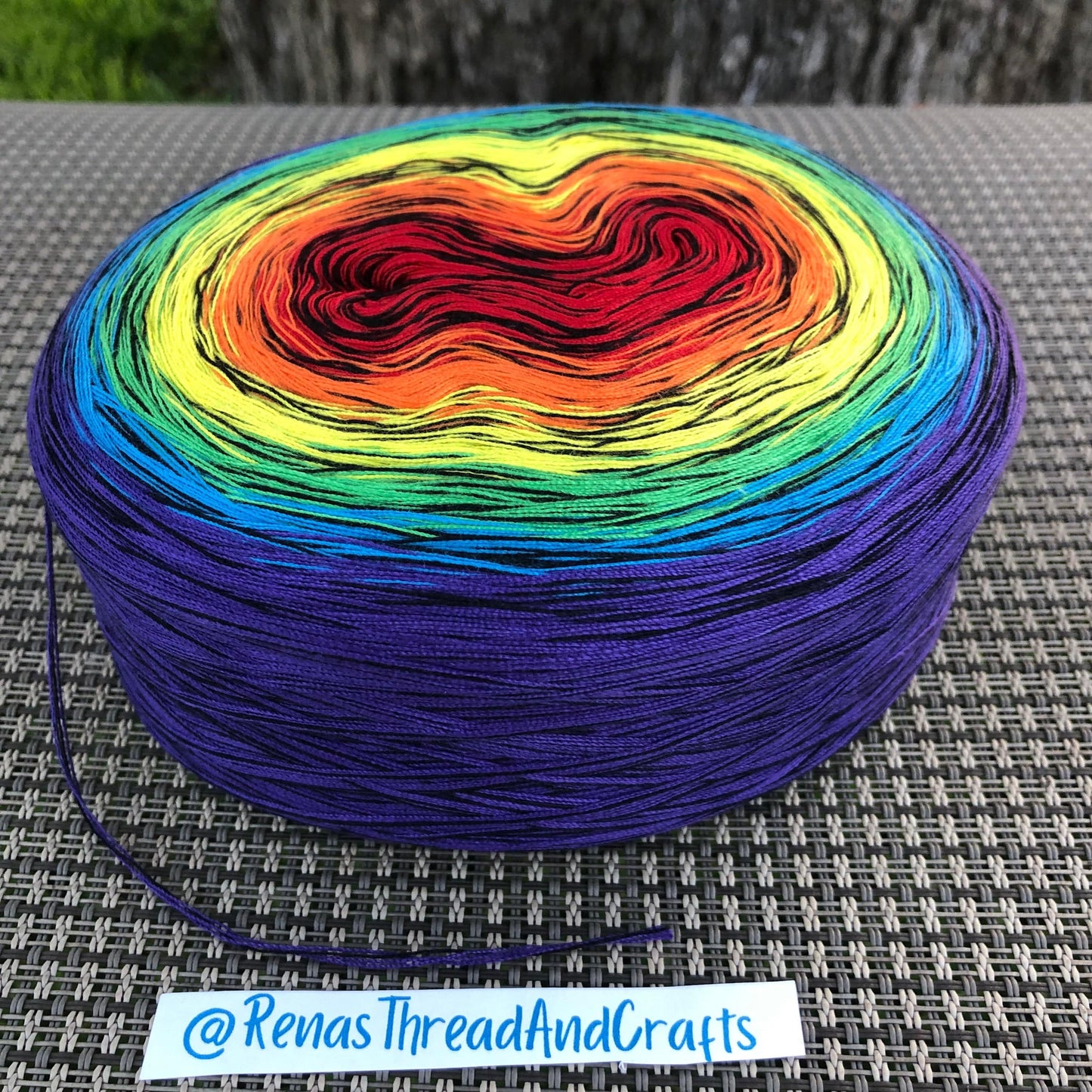 Rainbow Polyester 4PLY Gradient Cake Yarn-Polyester, 4PLY-Rena'sThreadandCrafts-A-regular rainbow-Rena&#39;sThreadandCrafts