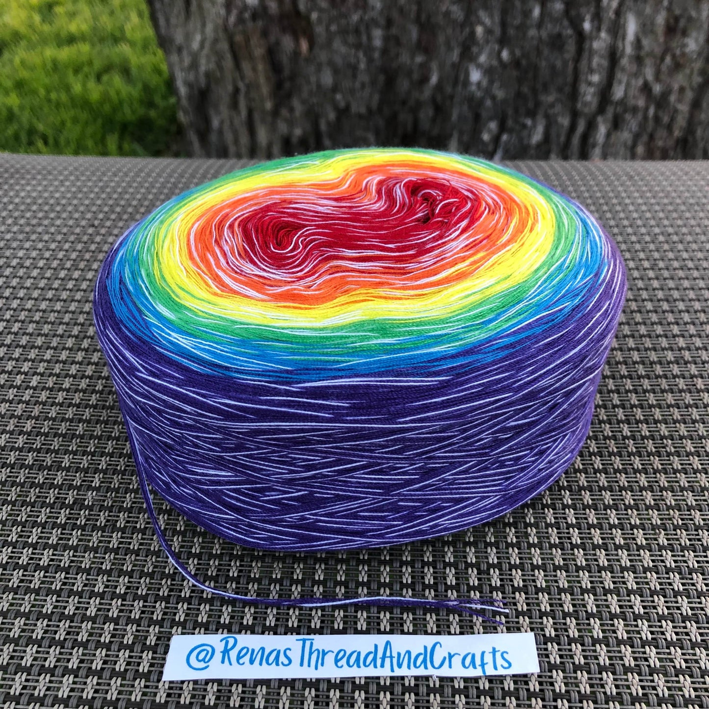 Rainbow Polyester 4PLY Gradient Cake Yarn-Polyester, 4PLY-Rena'sThreadandCrafts-A-regular rainbow-Rena'sThreadandCrafts