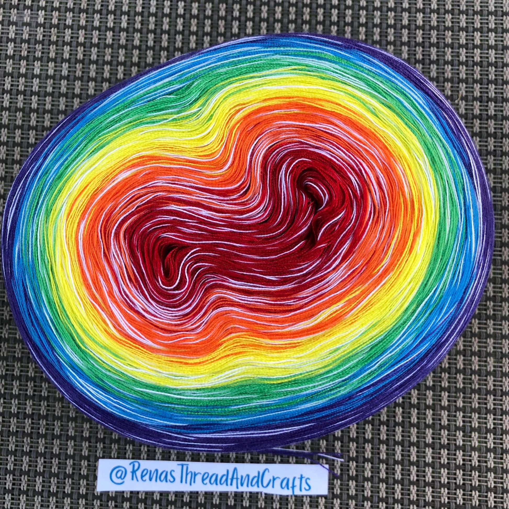 Rainbow Polyester 4PLY Gradient Cake Yarn-Polyester, 4PLY-Rena'sThreadandCrafts-A-regular rainbow-Rena'sThreadandCrafts
