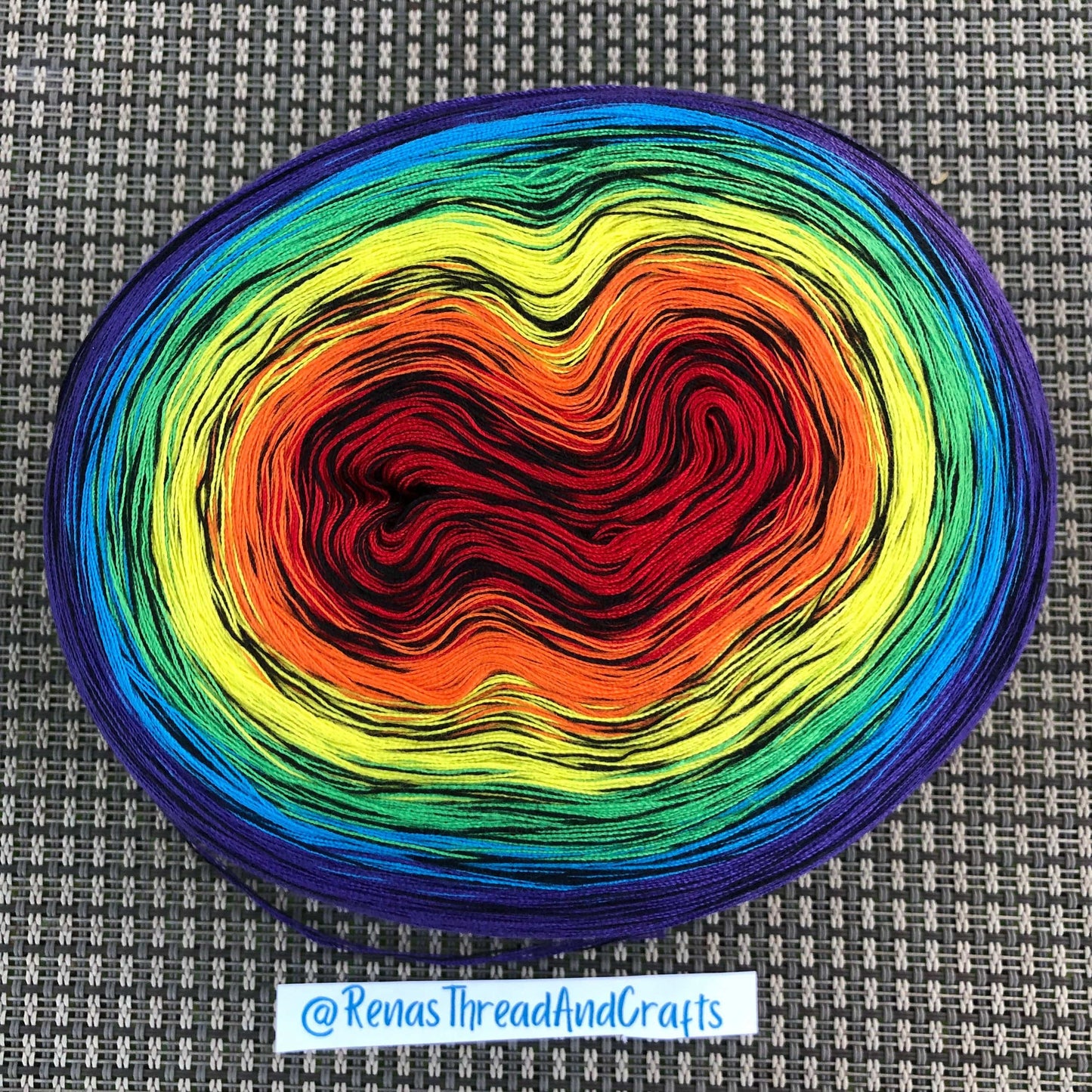 Rainbow Polyester 4PLY Gradient Cake Yarn-Polyester, 4PLY-Rena'sThreadandCrafts-A-regular rainbow-Rena'sThreadandCrafts