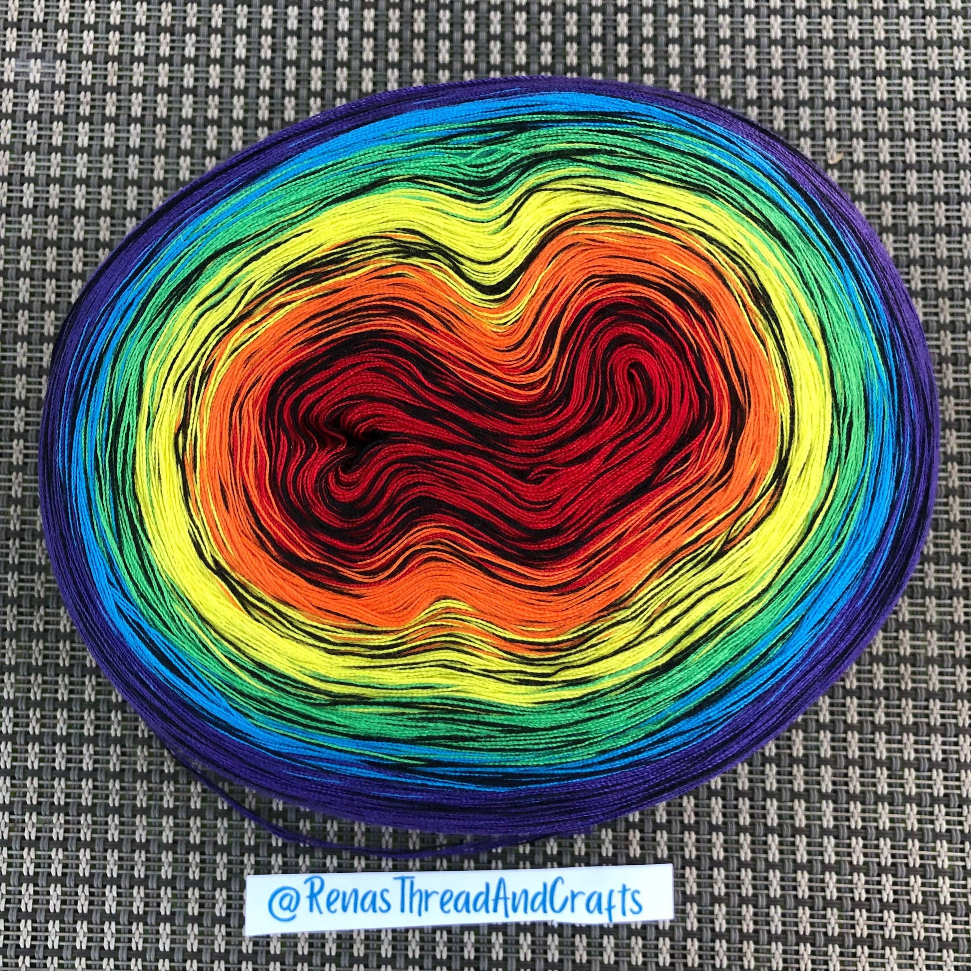 Rainbow Polyester 4PLY Gradient Cake Yarn-Polyester, 4PLY-Rena'sThreadandCrafts-A-regular rainbow-Rena'sThreadandCrafts
