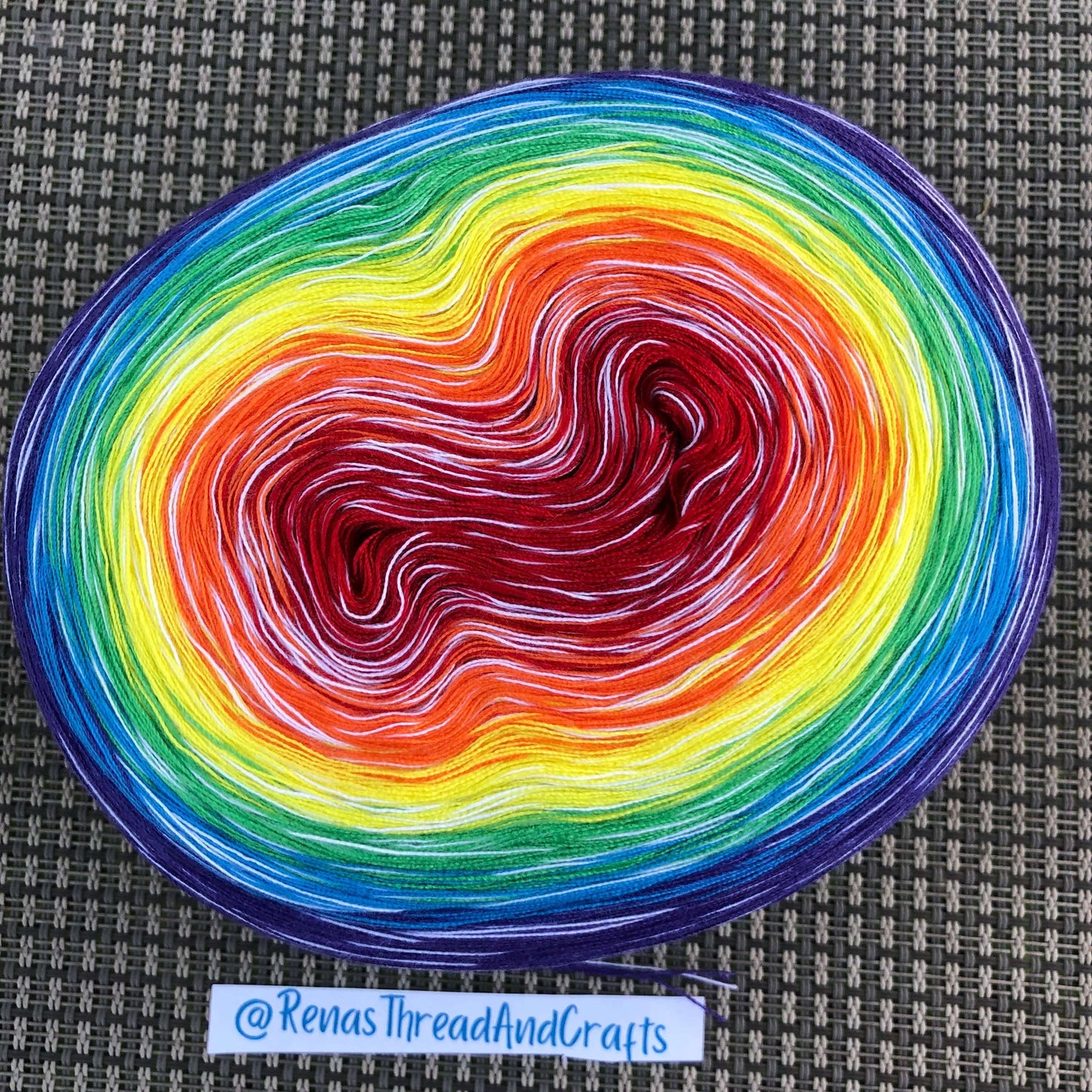 Rainbow Polyester 4PLY Gradient Cake Yarn-Polyester, 4PLY-Rena'sThreadandCrafts-A-regular rainbow-Rena&#39;sThreadandCrafts