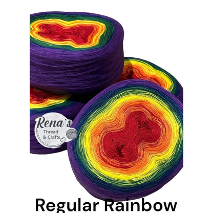 Rainbow Polyester 4PLY Gradient Cake Yarn-Polyester, 4PLY-Rena'sThreadandCrafts-A-regular rainbow-Rena&#39;sThreadandCrafts