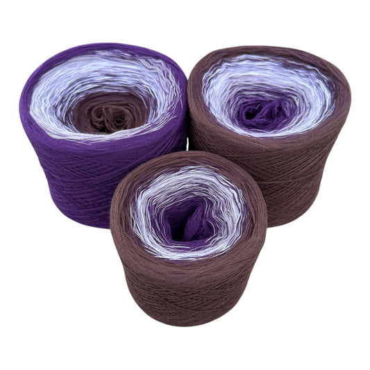 Rich Eggplant, Gradient Cotton Natural Fiber Yarn