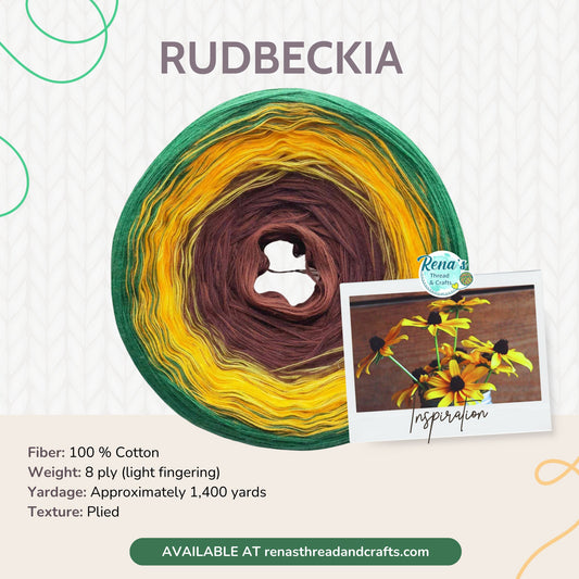 Rudbeckia, 8 Ply Cotton Gradient Cake Yarn, Fingering Lace Weight-Rena'sThreadandCrafts-Renas Thread and Crafts