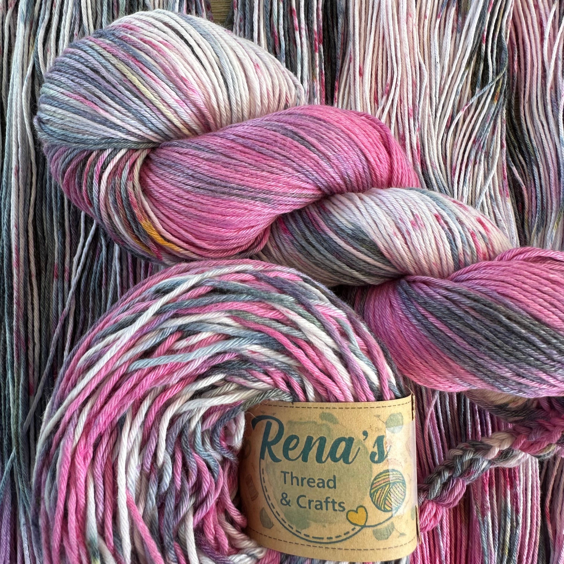 Smashed Berries, Hand Dyed Cotton Natural Fiber Yarn-YARN-RenasThreadandCrafts-RenasThreadandCrafts