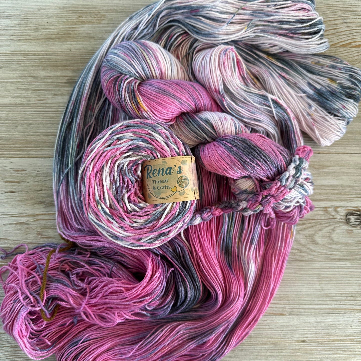 Smashed Berries, Hand Dyed Cotton Natural Fiber Yarn-YARN-RenasThreadandCrafts-RenasThreadandCrafts