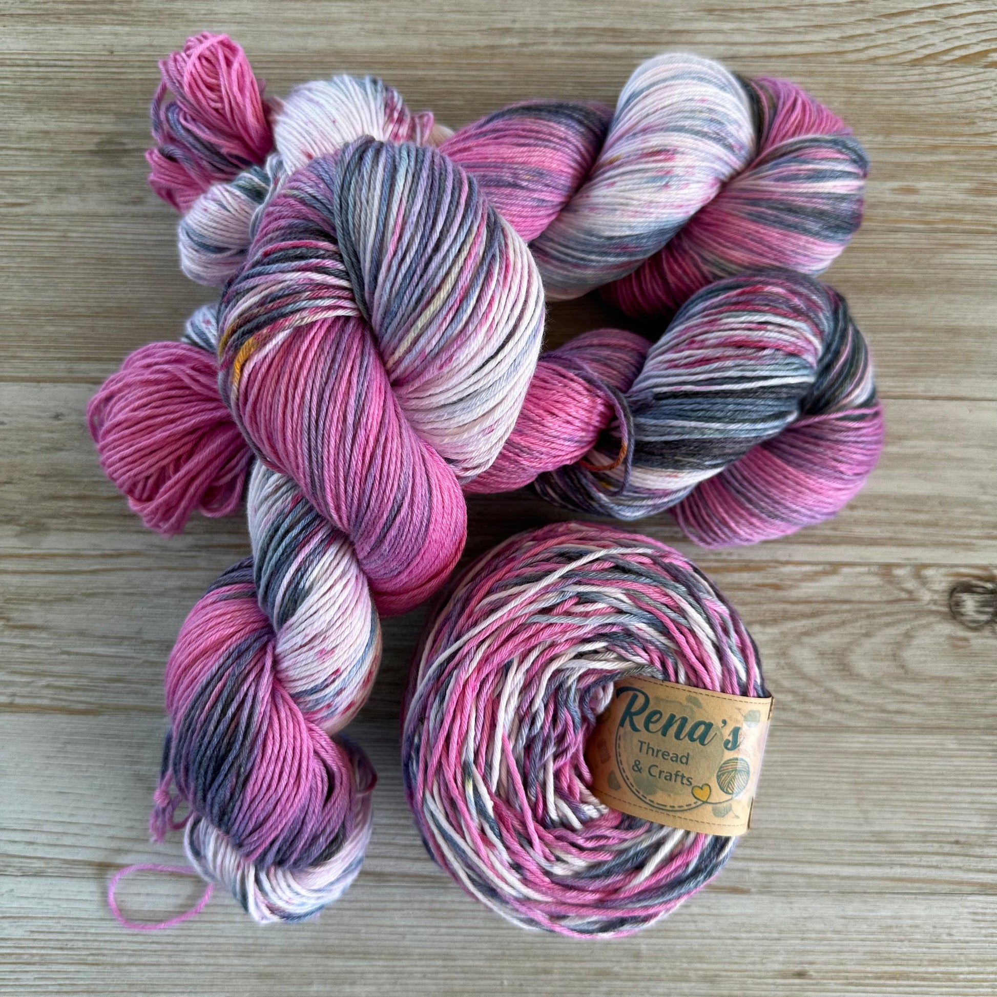 Smashed Berries, Hand Dyed Cotton Natural Fiber Yarn-YARN-RenasThreadandCrafts-RenasThreadandCrafts