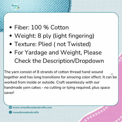 Snow Drop, January Birth Flower, Gradient Cotton Natural Fiber Yarn - Rena'sThreadandCrafts