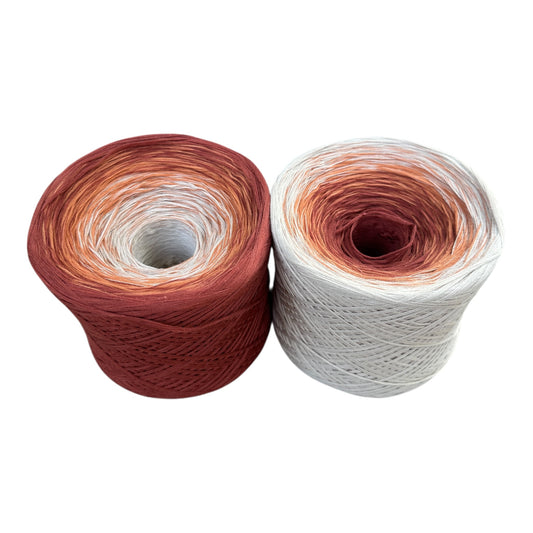 Terracotta, 12ply cotton, Ombre Cotton Natural Fiber Yarn - Rena'sThreadandCrafts