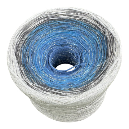 Tied With Love : Blue & Gray, Gradient Yarn With Sparkle - Rena'sThreadandCrafts