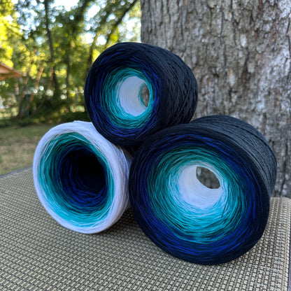 Tied With Love : Blue and White , Gradient Cotton Natural Fiber Yarn