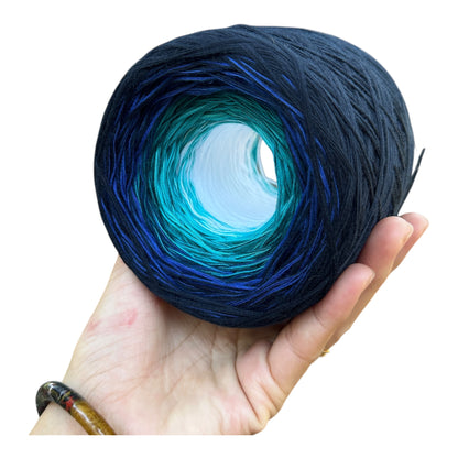 Tied With Love : Blue and White , Gradient Cotton Natural Fiber Yarn - Rena'sThreadandCrafts