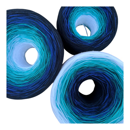 Tied With Love : Blue and White , Gradient Cotton Natural Fiber Yarn