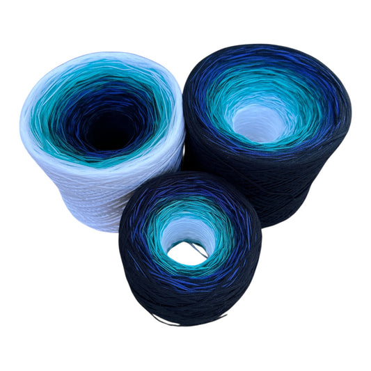 Tied With Love : Blue and White , Gradient Cotton Natural Fiber Yarn