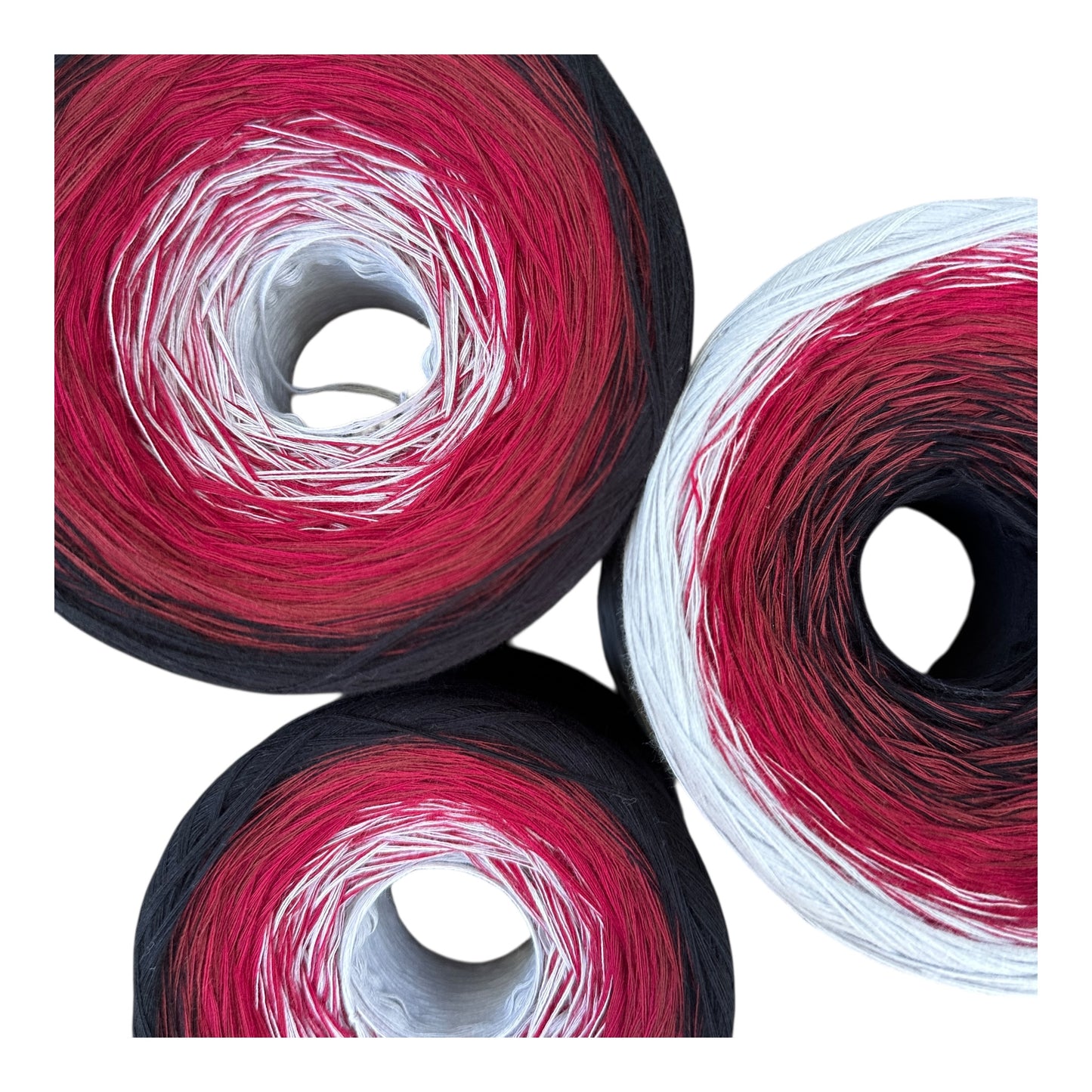 Tied With Love : Red & Gray, Gradient Cotton Natural Fiber Yarn
