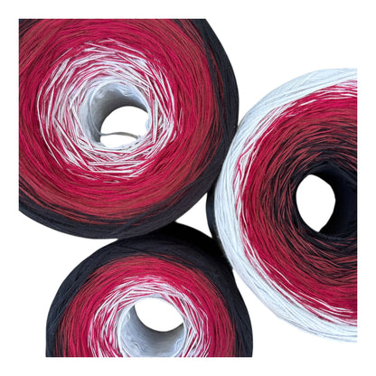 Tied With Love : Red & Gray, Gradient Cotton Natural Fiber Yarn