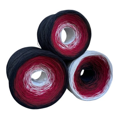 Tied With Love : Red & Gray, Gradient Cotton Natural Fiber Yarn