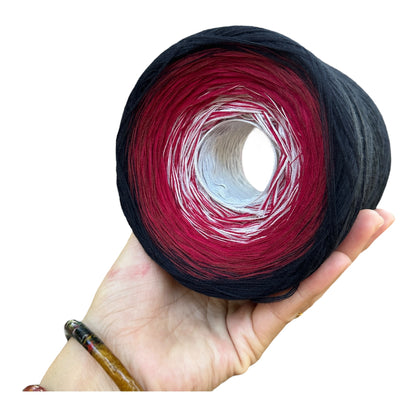 Tied With Love : Red & Gray, Gradient Cotton Natural Fiber Yarn - Rena'sThreadandCrafts