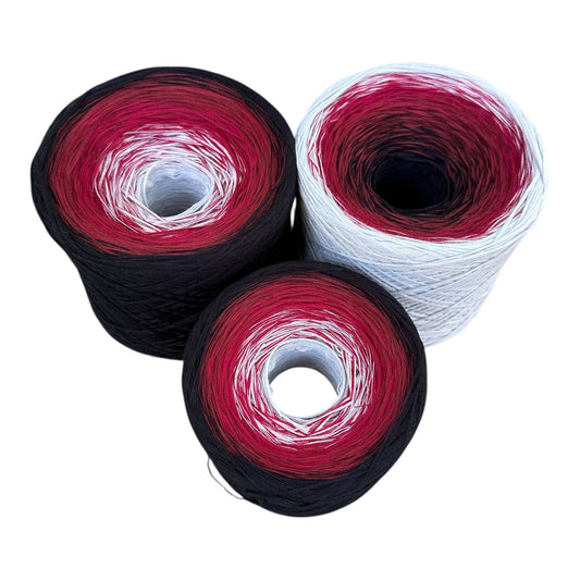 Tied With Love : Red & Gray, Gradient Cotton Natural Fiber Yarn