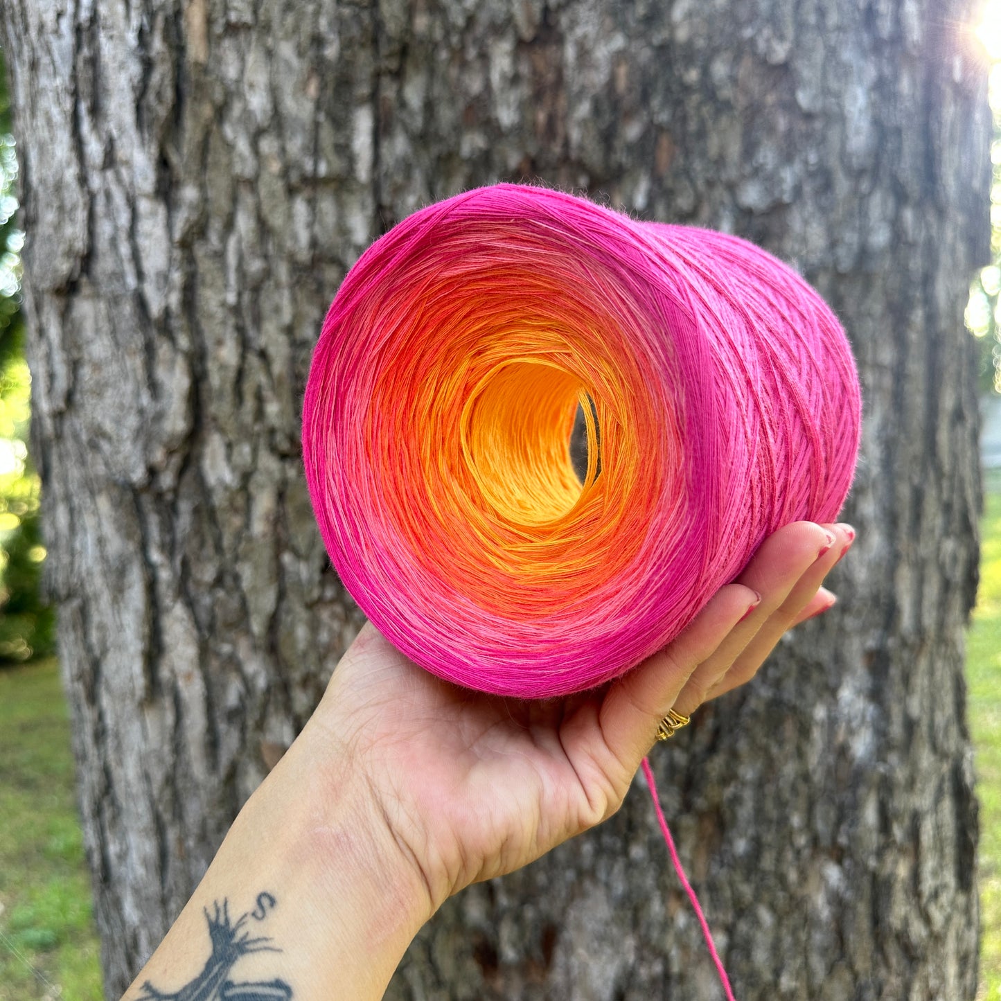 Tropical Sunset , Gradient Cotton Natural Fiber Yarn