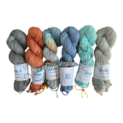 Winter Sonata Set, Hand Dyed, Natural Fiber Yarn-YARN-Renas Thread and Crafts